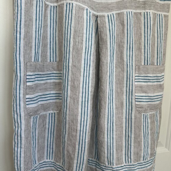 J Jill Love Linen Dress Womens L Striped Summer Pockets Casual Beach Resortwear - Picture 2 of 11